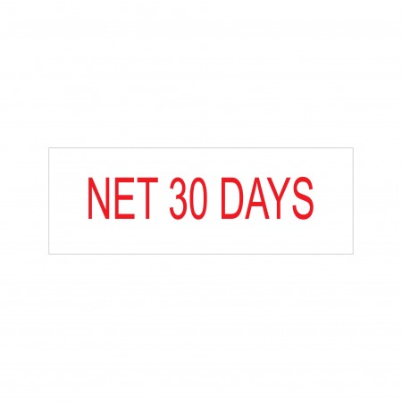 Net 30 Days Stock Stamp 4911/95 38x14mm